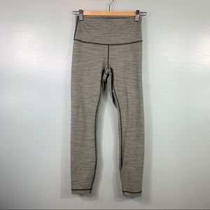 Lululemon Wunder Under Heather Grey Ankle Crop Yoga Leggings Size 6